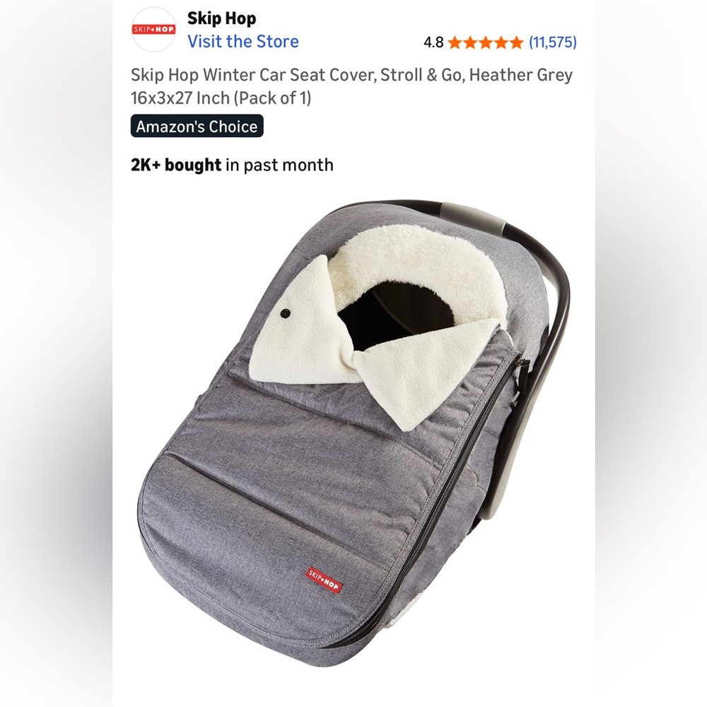 EUC - skip hop car seat cover - heather grey color